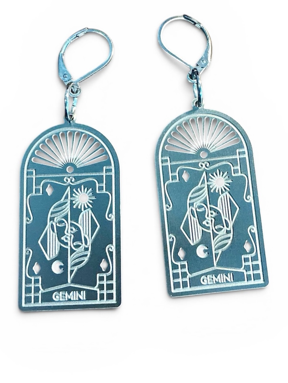 🆕 Gemini Zodiac Laser Etched Earrings